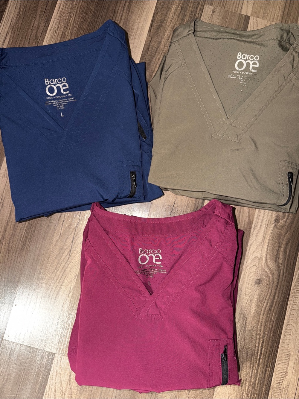 Barco Uniforms Men’s V-Neck Scrub Top and Bottom Set- Navy, Olive, Fuchsia